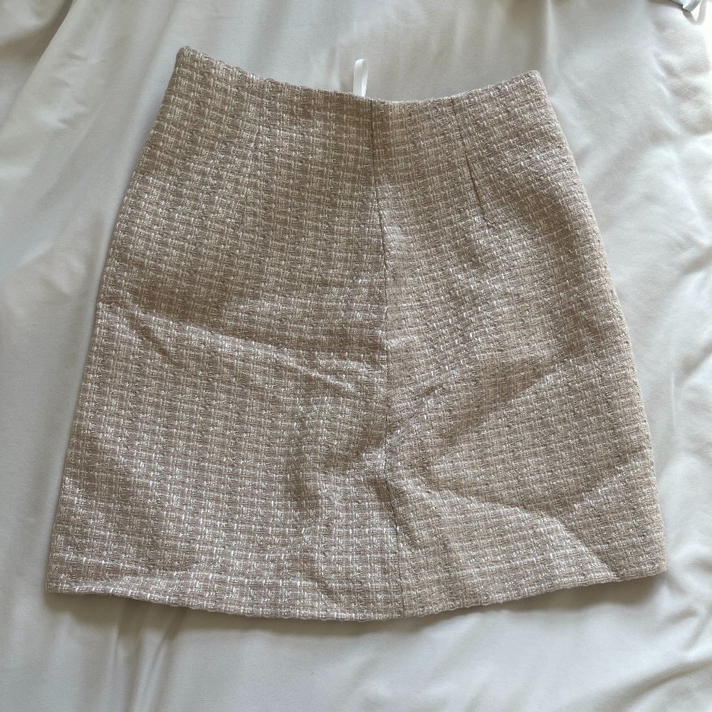 Aritzia Babaton Light Pink Tweed Mini Skirt
